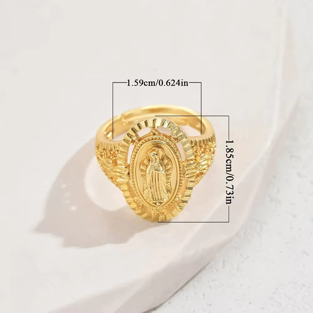 El Anillo de Nuestra Señora de Guadalupe de Estilo Vintage y Clásico: Un Homenaje Atemporal a la Fe y la Elegancia