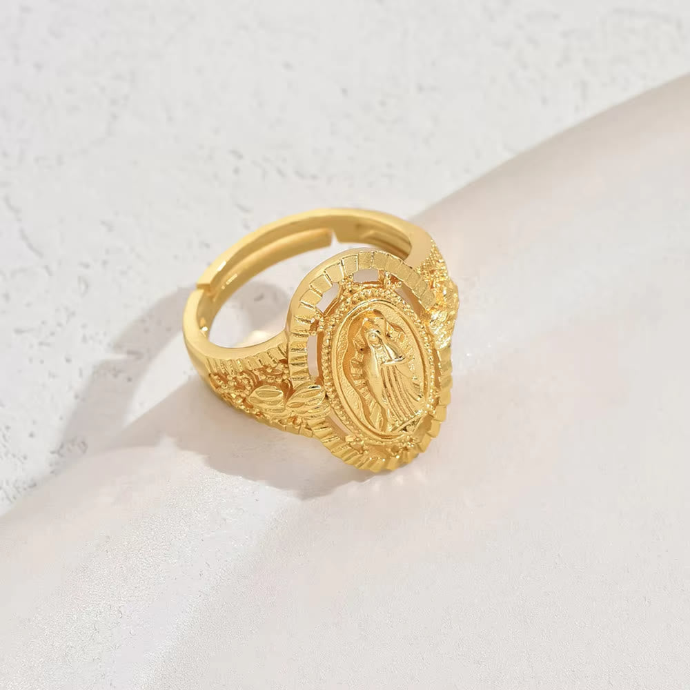 El Anillo de Nuestra Señora de Guadalupe de Estilo Vintage y Clásico: Un Homenaje Atemporal a la Fe y la Elegancia
