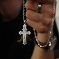 Collar de Crucifijo Clásico y Vintage de Plata de Ley 925 Victoria de la Vida: Emblema del Triunfo Divino