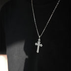 Collar de Crucifijo Clásico y Vintage de Plata de Ley 925 Victoria de la Vida: Emblema del Triunfo Divino