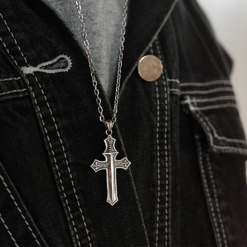 Collar de Crucifijo Clásico y Vintage de Plata de Ley 925 Victoria de la Vida: Emblema del Triunfo Divino