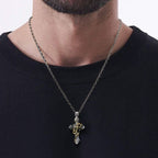 Collar de crucifijo de plata de ley 925 con 2 estilos de enredadera: Libera tu personalidad oscura