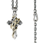 Collar de crucifijo de plata de ley 925 con 2 estilos de enredadera: Libera tu personalidad oscura