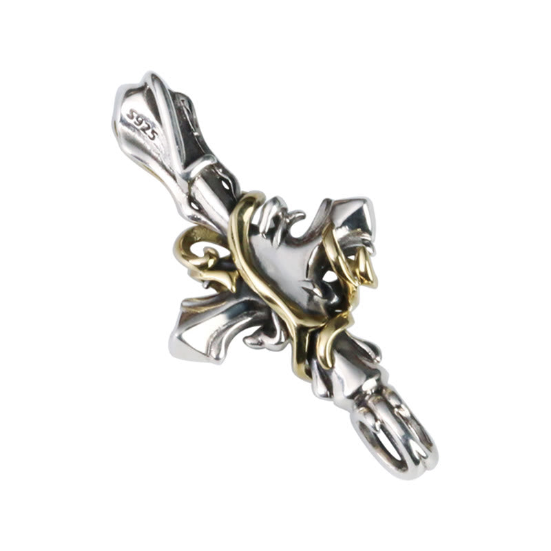 Collar de crucifijo de plata de ley 925 con 2 estilos de enredadera: Libera tu personalidad oscura