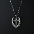 Collar de alas de ángel y cruz de plata de ley 925: Encarnando la fe y la gracia celestial