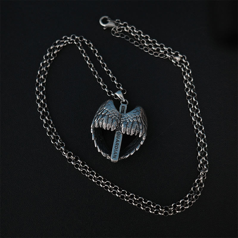 Collar de alas de ángel y cruz de plata de ley 925: Encarnando la fe y la gracia celestial