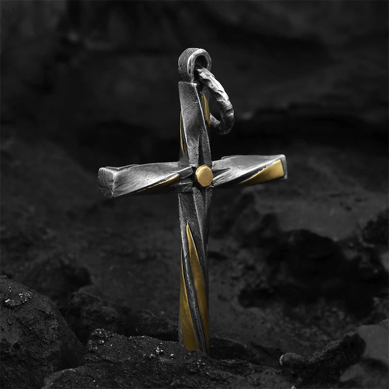 Collar de cruz en espiral de plata de ley 925: Un tributo moderno a la fe