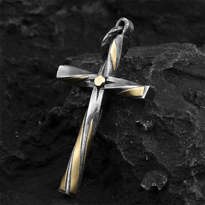 Collar de cruz en espiral de plata de ley 925: Un tributo moderno a la fe