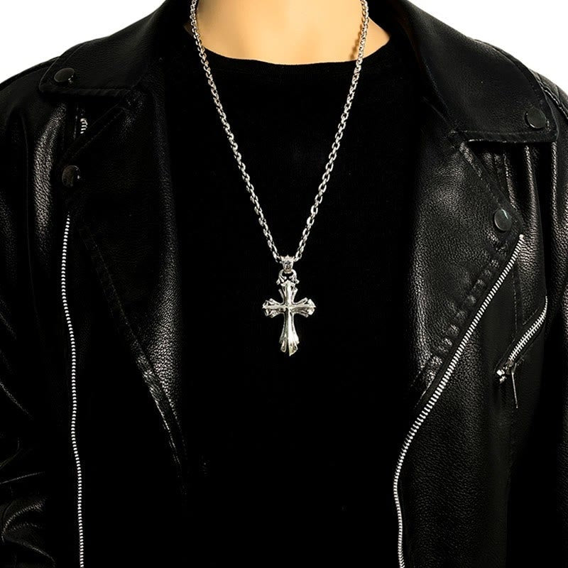 Collar con crucifijo moderno y minimalista de plata de ley 925: Diseño sencillo para devotos