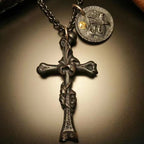 925 Sterling Silver Cross & Flower Necklace: the Confluence of Retro Charm and Divine Imagery