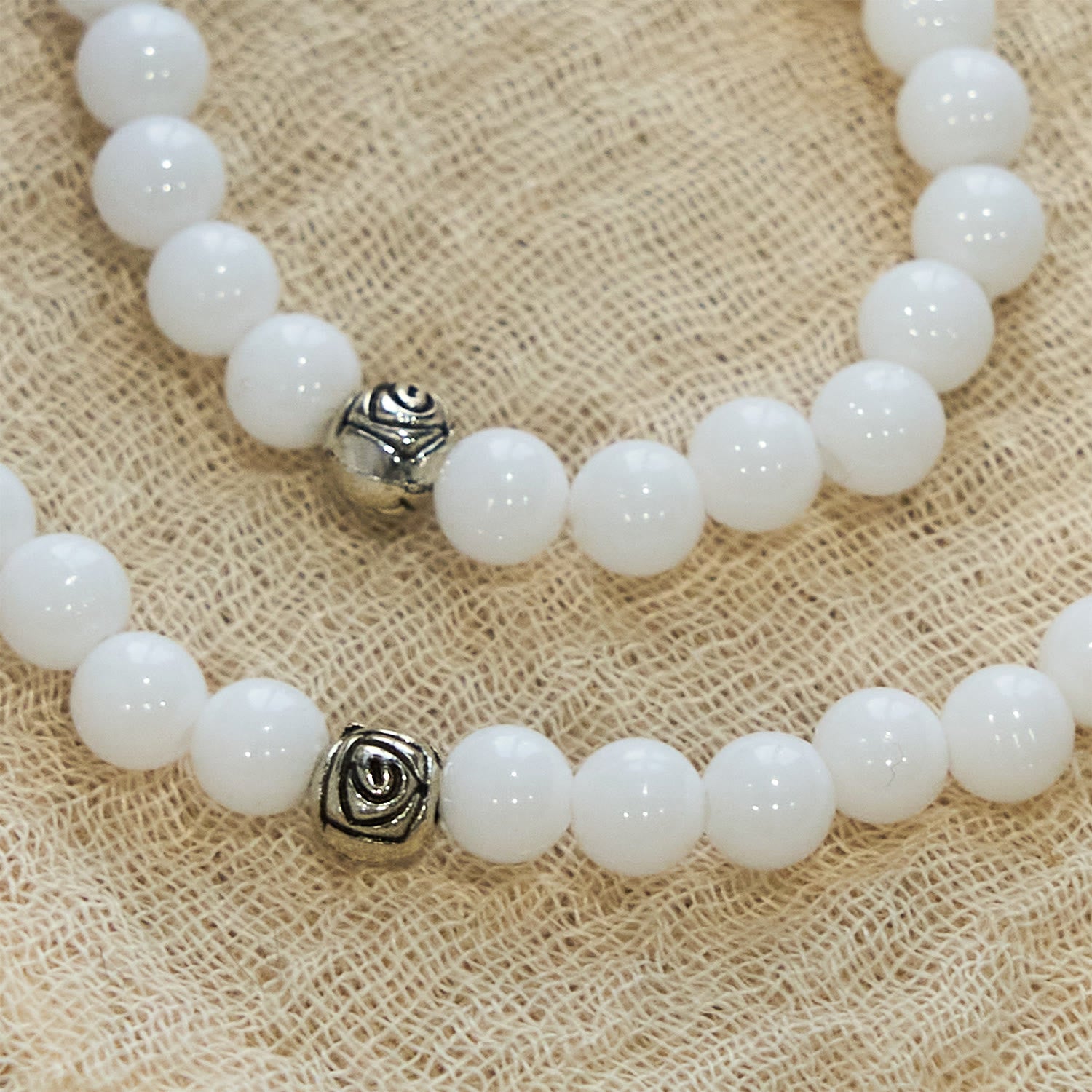 6mm White Bead Miraculous Medal & Crucifix Rosary Bracelet: A Symbol of Faith