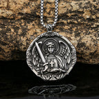 Cadenas de collar con colgante de acero inoxidable con alas de ángel cruzadas