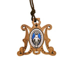 Vintage Olive Wood Miraculous Medal Necklace: A Timeless Emblem of Divine Grace