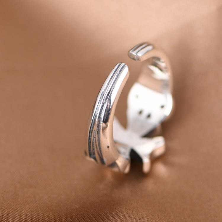 Minimalist 925 Silver Adjustable Maltese Cross Band Ring: Precious Heirloom of Faith
