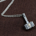 Collar de cruz de martillo de plata 925 sagrada: Símbolo de fe robusto con toque retro
