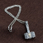 Collar de cruz de martillo de plata 925 sagrada: Símbolo de fe robusto con toque retro