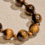 10mm Yellow Tiger's Eye Stone One Decade Rosary Bracelet