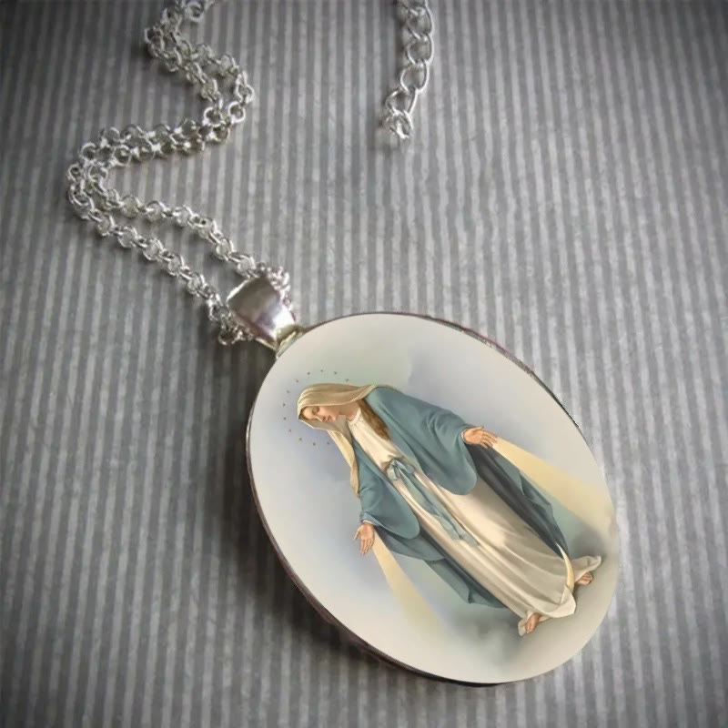 Rezar Virgen María Medalla Milagrosa Collar Colgante Bendito