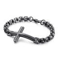 Pulsera con Cruz Minimalista Multicolor de Líneas Estilizadas y Alma Fiel