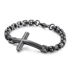 Pulsera con Cruz Minimalista Multicolor de Líneas Estilizadas y Alma Fiel