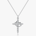 Collar y pendientes de cruz modernos "Crowned in Faith"