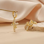 Collar y pendientes de cruz modernos "Crowned in Faith"