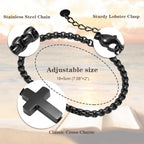 Pulseras de Cadena Cruzada Minimalistas: Dos Colores con Tarjeta de Bendición