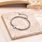 Pulseras de Cadena Cruzada Minimalistas: Dos Colores con Tarjeta de Bendición