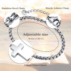 Pulseras de Cadena Cruzada Minimalistas: Dos Colores con Tarjeta de Bendición