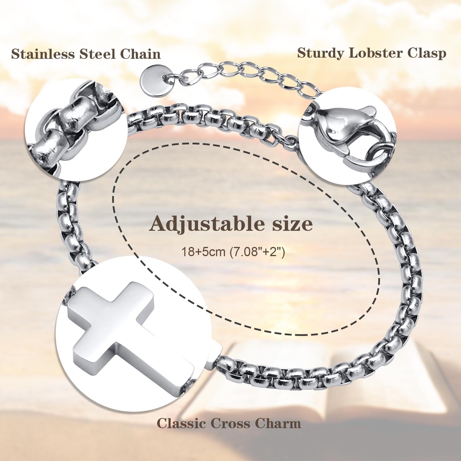 Pulseras de Cadena Cruzada Minimalistas: Dos Colores con Tarjeta de Bendición