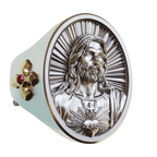 Anillo del Sagrado Corazón de Jesús en Plata 925: Símbolo de Amor y Sacrificio