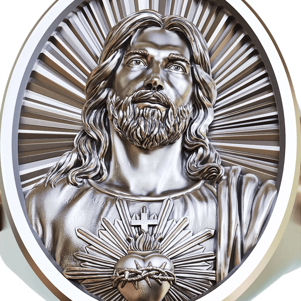 Anillo del Sagrado Corazón de Jesús en Plata 925: Símbolo de Amor y Sacrificio