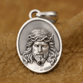 Collar con medalla de Jesús de plata 925 con corona de espinas: un recordatorio de Su sacrificio