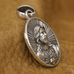 Divine Radiance Jesus Sacred Heart Necklace Crafted in Sterling Silver