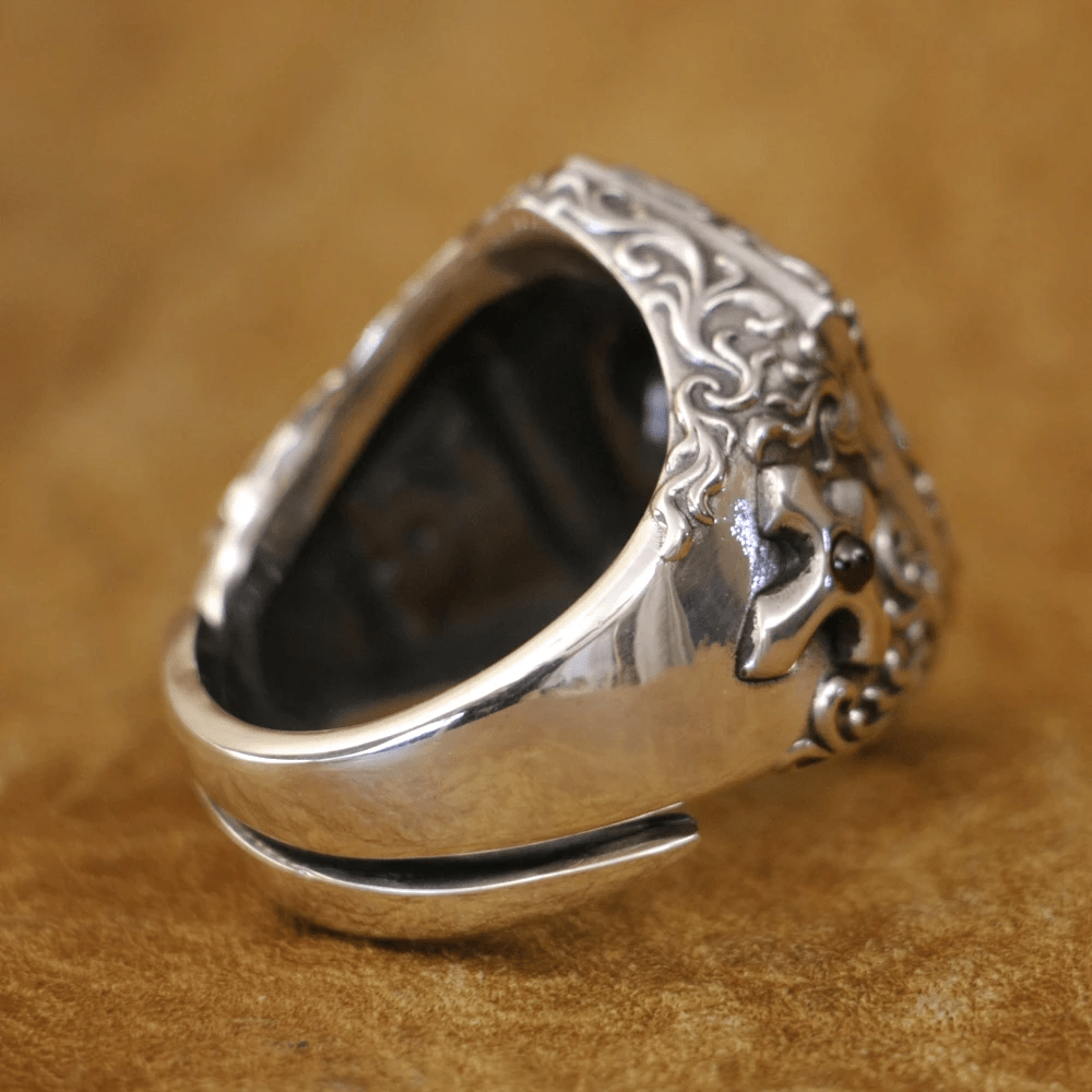 Jesus Christ Crown of Thorns Ring in Vintage Style Solid Sterling Silver