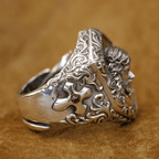 Jesus Christ Crown of Thorns Ring in Vintage Style Solid Sterling Silver