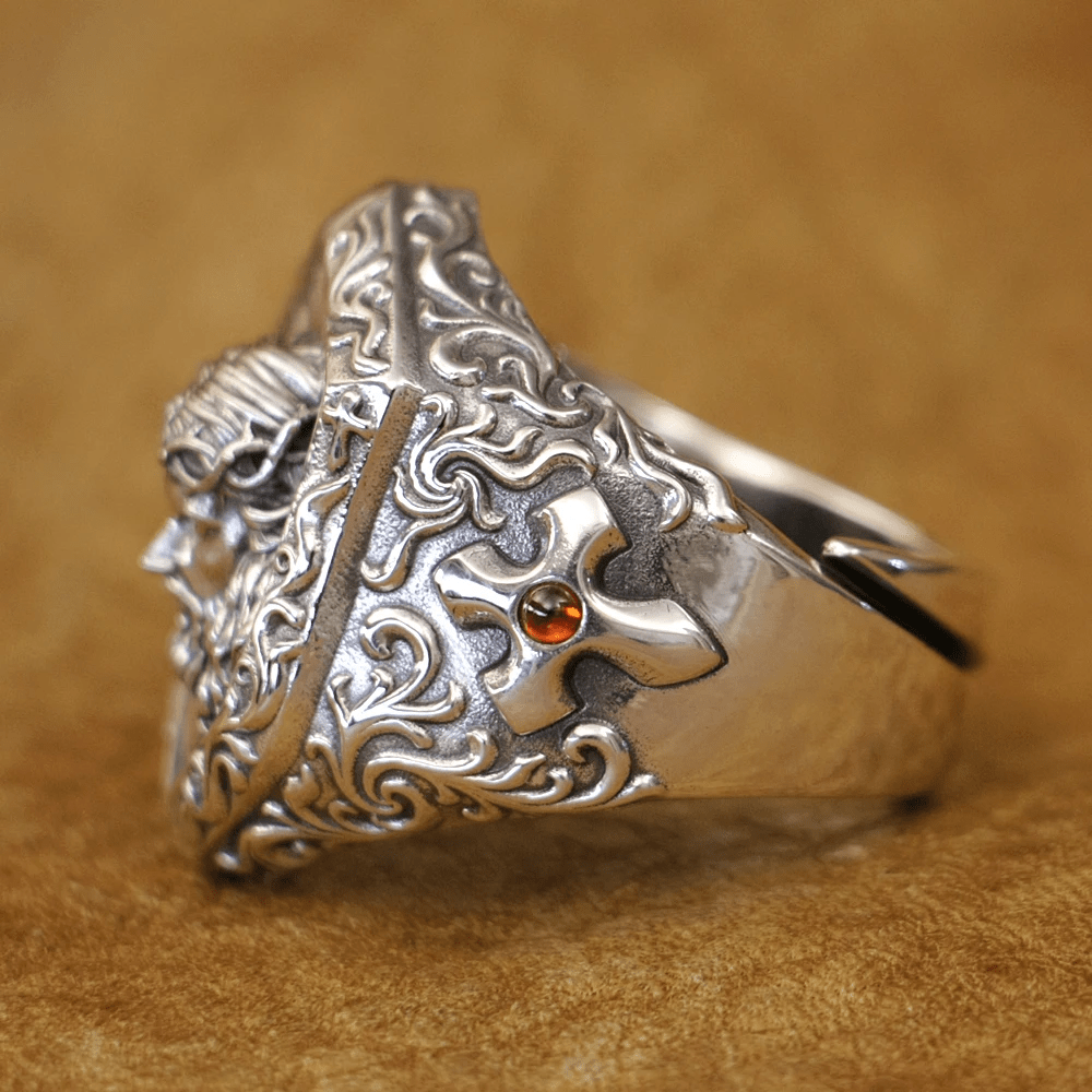 Jesus Christ Crown of Thorns Ring in Vintage Style Solid Sterling Silver