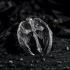 Collar con colgante de cruz y alas de ángel de la guarda: Joyería de protección espiritual