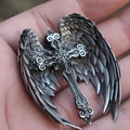 Collar con colgante de cruz y alas de ángel de la guarda: Joyería de protección espiritual