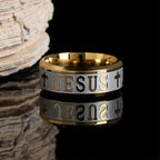 Titanium Steel Ring with Laser engraving "JESUS"