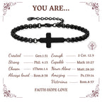 Pulseras de Cadena Cruzada Minimalistas: Dos Colores con Tarjeta de Bendición