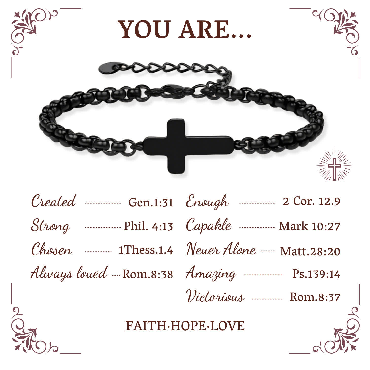 Pulseras de Cadena Cruzada Minimalistas: Dos Colores con Tarjeta de Bendición