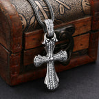 Classic Sterling Silver Cross Necklace with Dazzling Stones: A Profound Symbol of Faith