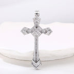 Artistic Diamond - Studded Silver Cross Pendant: A Unique Fusion of Elegance and Belief