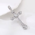 Artistic Diamond - Studded Silver Cross Pendant: A Unique Fusion of Elegance and Belief