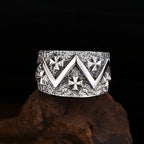 Classic 925 Silver Cross - Patterned Ring: A Profound Symbol of Faith