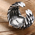 Vintage Textured Silver Cross Ornament Ring: A Cherished Symbol of Spiritual Connection