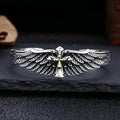 Vintage Two - Tone Silver Wing Cross Ornament Bracelet: A Cherished Symbol of Spiritual Connection