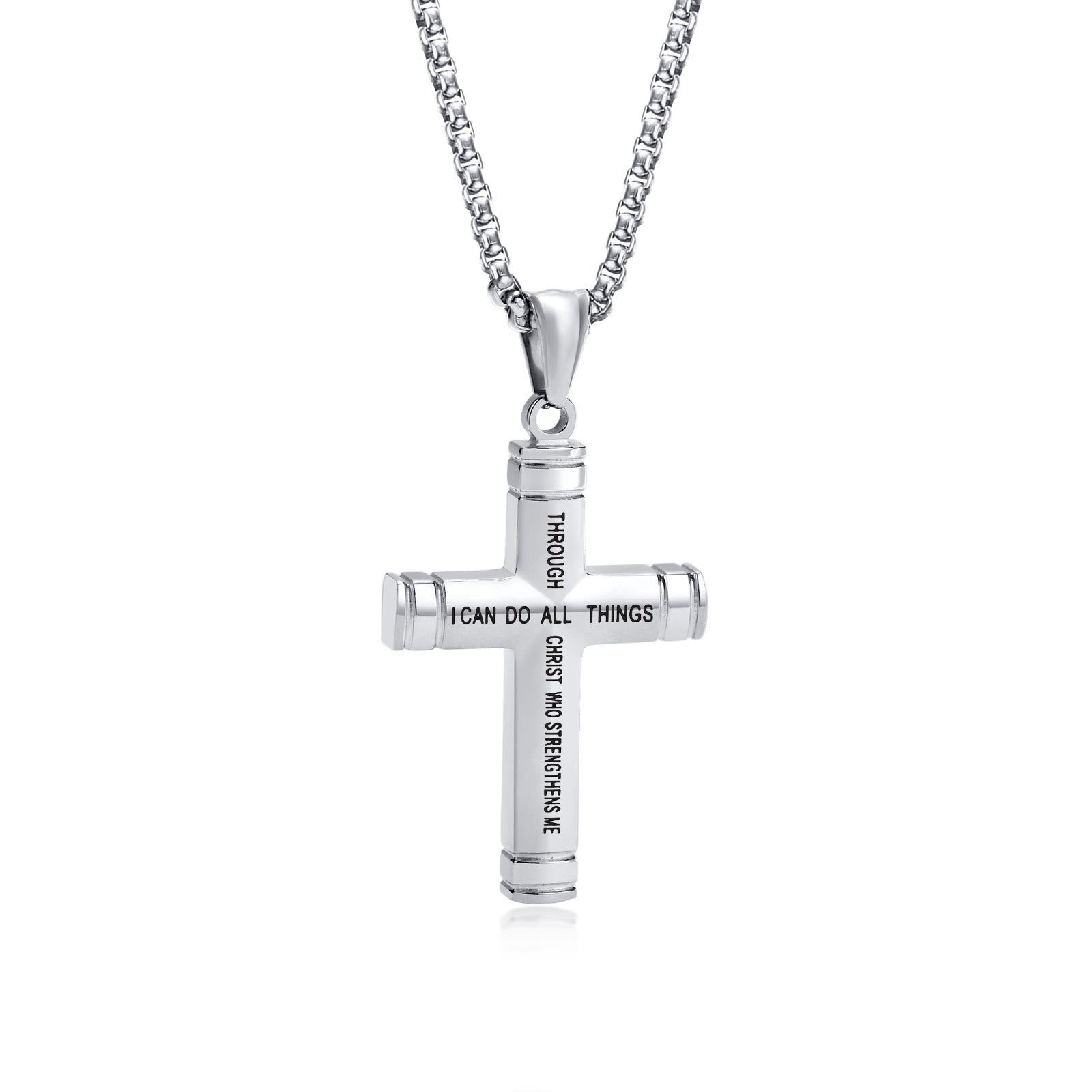 Collar Cruz Multicolores con Escritura: Joyería de Fe Personalizada