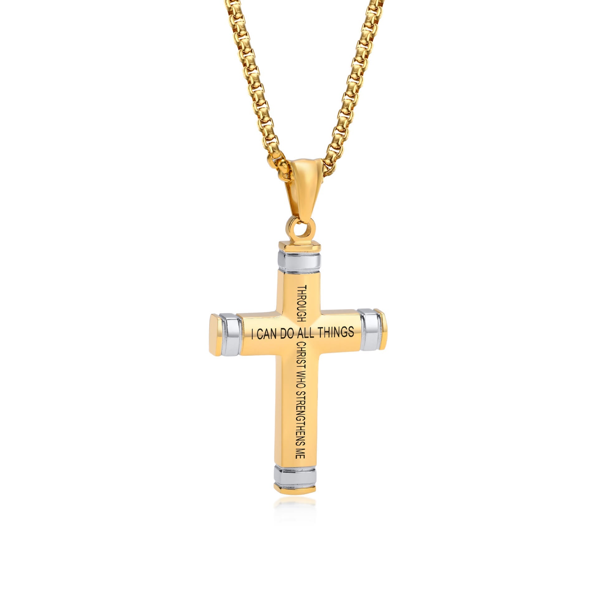 Collar Cruz Multicolores con Escritura: Joyería de Fe Personalizada